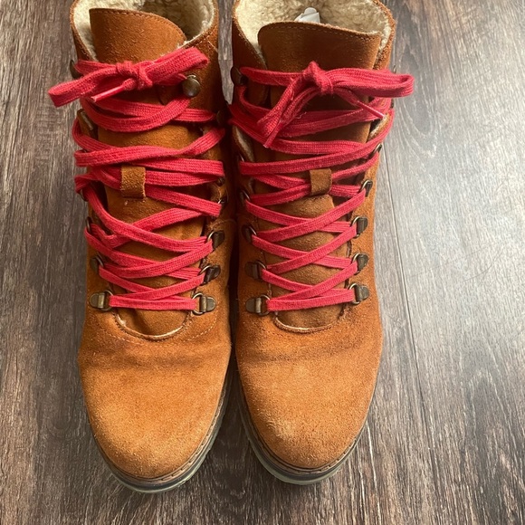 Avellini Suede Hiking Boots With Genuine Shearling Lining Made In Spain sz39/us8 - Picture 5 of 5